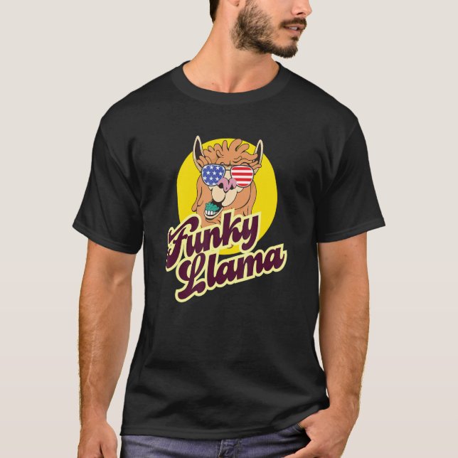 Funky Llama Alpaca Baby Outfit Llama Game T Shirt (Framsida)