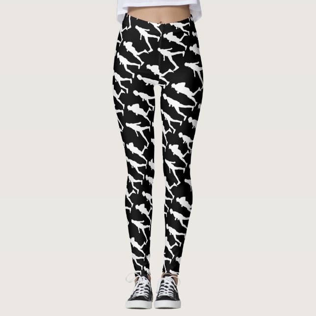 Funky löpning jogging människor silhuetter Legging (Framsida)