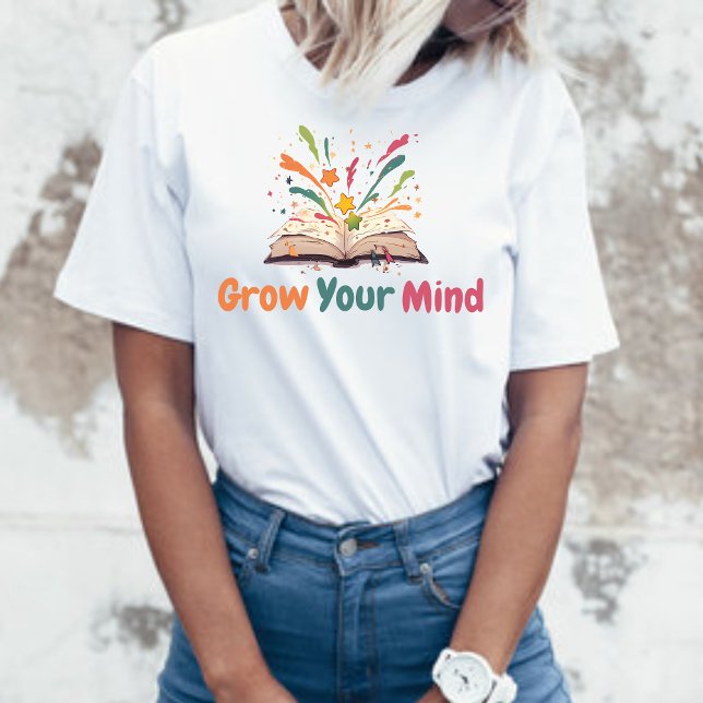 Funky Magical Book Grow You Mind  Positive  T Shirt (Skapare uppladdad)