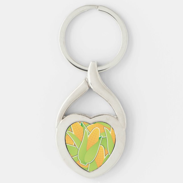 Funky maj twisted heart silverfärgad nyckelring (Framsidan)