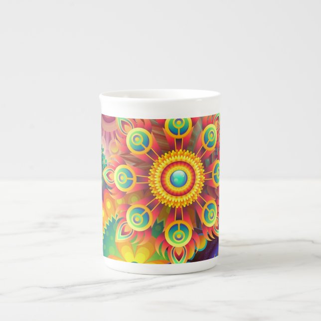 Funky Mandalas China Mugg Benporslin Mugg (Framsidan)
