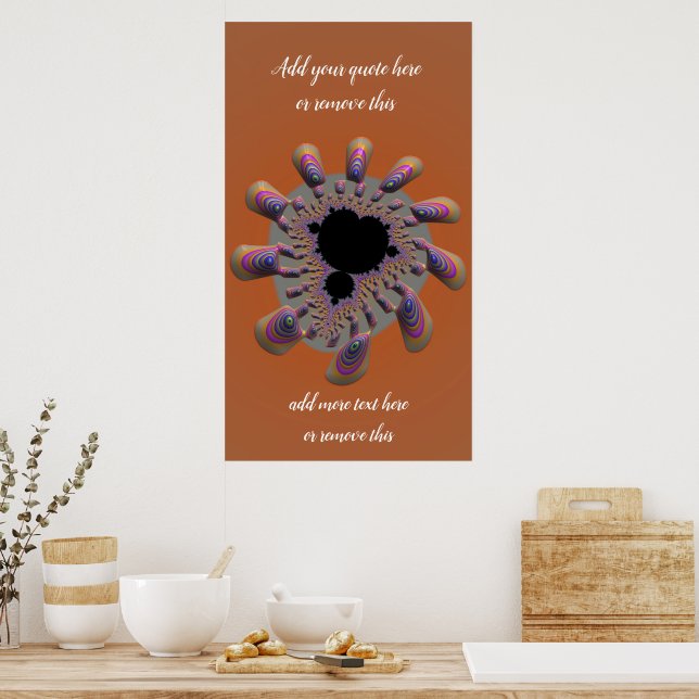 Funky Mandelbrot Fractal Flower med Anpassningsbar Poster (Kök)