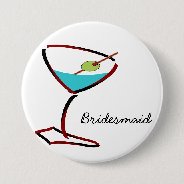 Funky martini red Bridesmaid Favors Knapp (Framsida)
