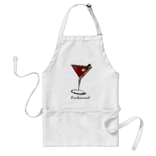 Funky martini Roligt Bridesmaid Favors Förkläde (Framsidan)
