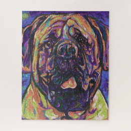 Funky Mastiff Hund Puzzle Pussel