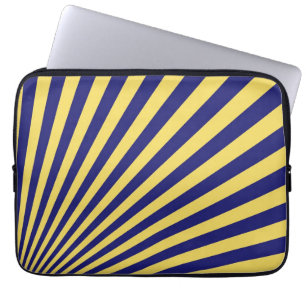 Funky med blå och Gult - stripe Abstrakt Art Laptop Sleeve
