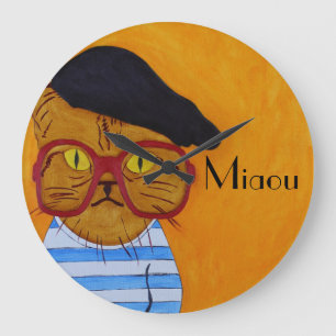 Funky Miaou Väggur! Stor Klocka