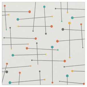 Funky Mid Centres Linjer och Dots Mönster Tyg