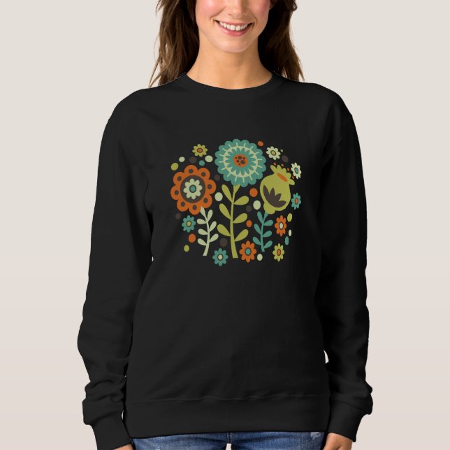 Funky Modern Graphic Floral T Shirt (Framsida)
