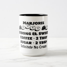Funky Modern Minimalist Namn Kaffeälskare Två-Tonad Mugg