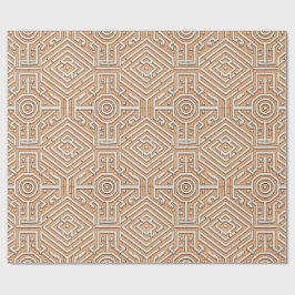 Funky Modern Orange Geometric Futuresque mönstrad Presentpapper