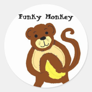 Funky Monkey Runt Klistermärke