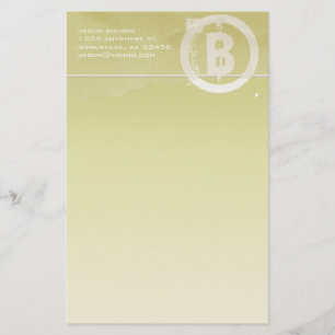 Funky, monogram, listerpapper brevpapper
