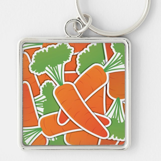 Funky morot fyrkantig silverfärgad nyckelring (Framsidan)