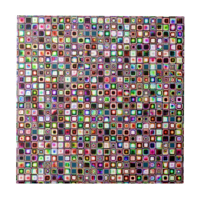 Funky Mosaic Tiles Mönster med judiska toner Kakelplatta (Framsidan)