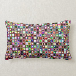 Funky Mosaic Tiles Mönster med judiska toner Lumbarkudde