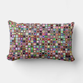 Funky Mosaic Tiles Mönster med judiska toner Lumbarkudde