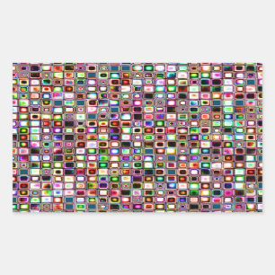 Funky Mosaic Tiles Mönster med judiska toner Rektangulärt Klistermärke