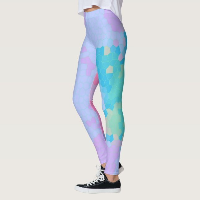 Funky Mosaic-utskrift för flera Färger Leggings (Vänster)