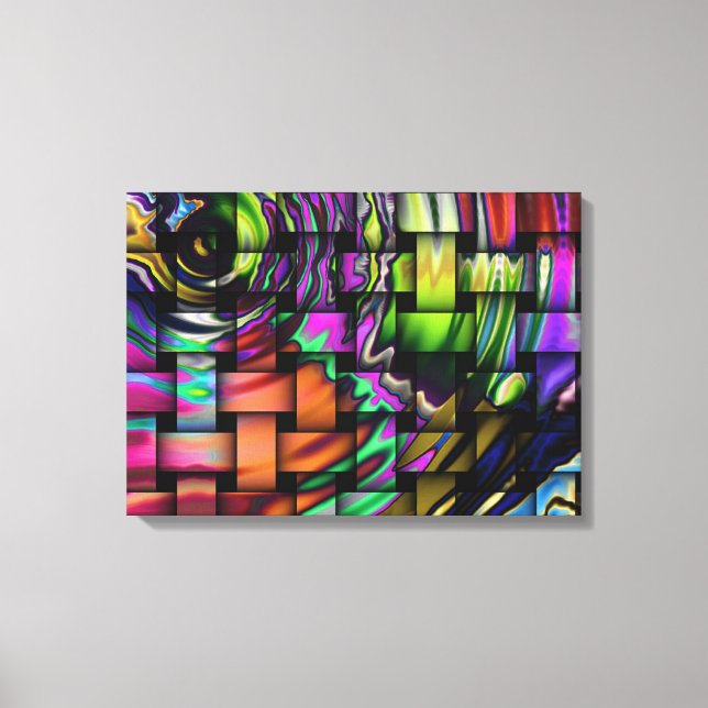 Funky Mosaic Wrapped Canvas (Framsida)