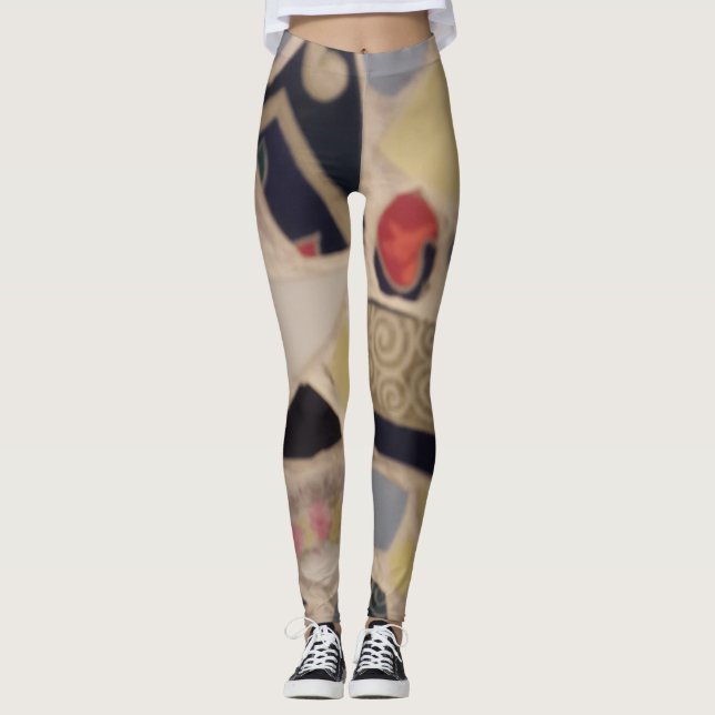 Funky mosaiklegeringar leggings (Framsida)
