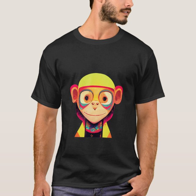 Funky Munky Girl Space Pilot Monkey T Shirt (Framsida)