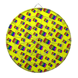 Funky Neon Rainbow Block Mönster Darttavla
