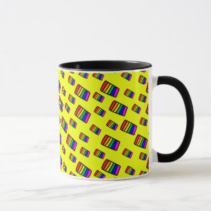 Funky Neon Rainbow Block Mönster Mugg