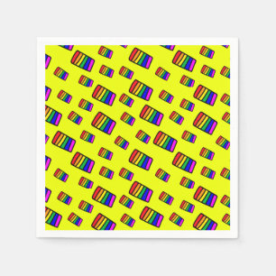 Funky Neon Rainbow Block Mönster Pappersservett