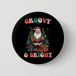 Funky och ljust jul santa retro knapp