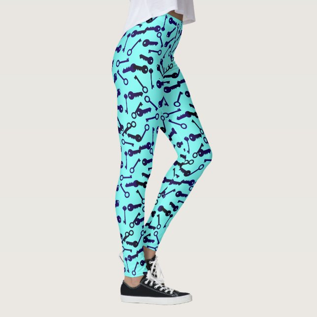 Funky Olika Nyckel former Mönster Leggings (Höger)