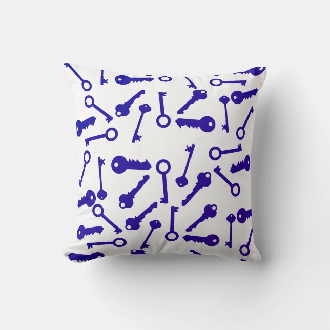 Funky Olika Nyckelformer Mönster Kudd Pillow Kudde (Framsida)