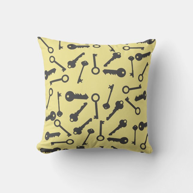 Funky Olika Nyckelformer Mönster Kudd Pillow Kudde (Framsida)