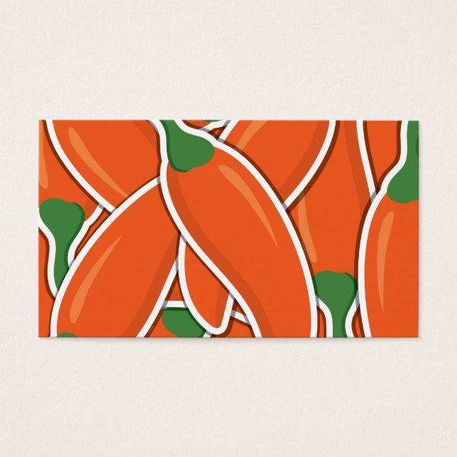 Funky orange chilipeppar visitkort (Framsidan)