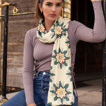 Funky Orange Ivory Grönt Poinsettia Chiffon Scarf Sjal<br><div class="desc">En samling vackra sjalar med Funky Poinsettias i olika färg med motsvarande bakgrund. Mycket elegant som gåva eller för dig själv.</div>