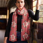 Funky Orange och vit Poinsettia Chiffon Scarf Sjal<br><div class="desc">En samling vackra sjalar med Funky Poinsettias i olika färg med motsvarande bakgrund. Mycket elegant som gåva eller för dig själv.</div>