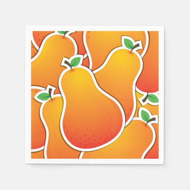 Funky orange päron pappersservett (Framsidan)