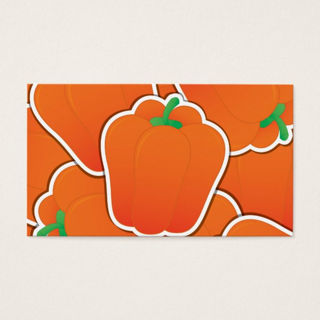 Funky orange pepper visitkort (Framsidan)