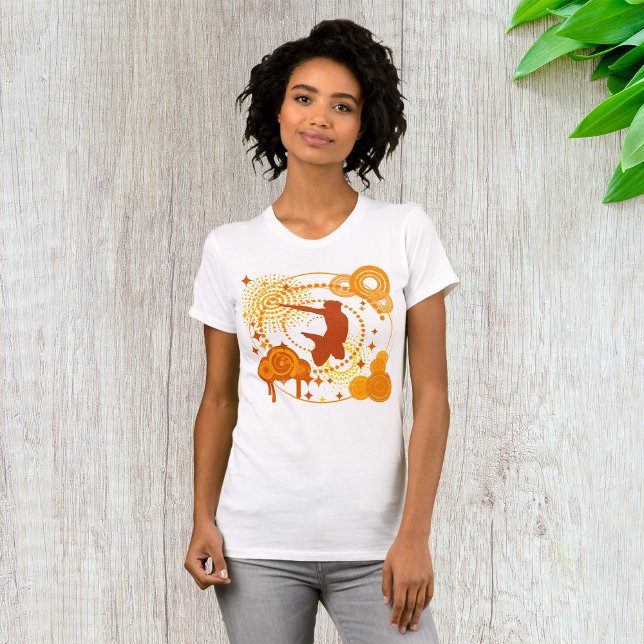 Funky Orange Symbols Womens T-Shirt (Skapare uppladdad)