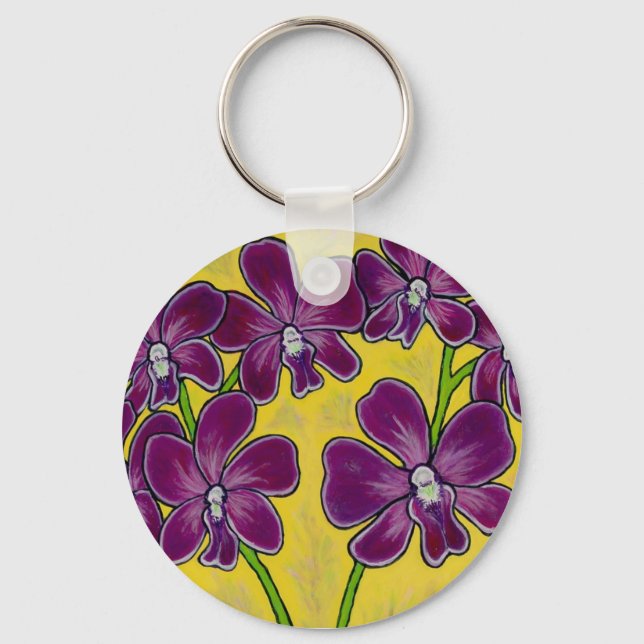Funky Orchid-Nyckelring Nyckelring (Framsida)
