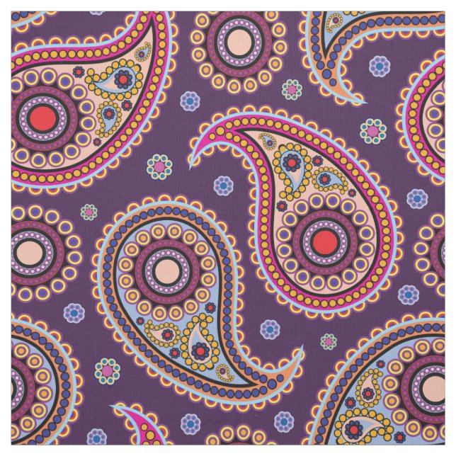 Funky Paisley Fabric Tyg (Provkarta)