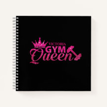 Funky Personlig Shock rosa Faux Glitter Gym Queen