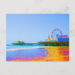 Funky Pixels Santa Monica Pier Vykort