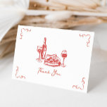 Funky Pizza Vin handskriven Illustrated Tack Kort<br><div class="desc">Funky Pizza Vin handskrivet tackkort</div>