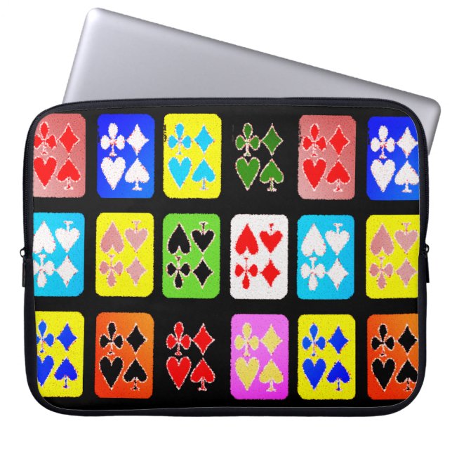 Funky Poker-spelkort Bärbar Dator Fodral (Framsidan)