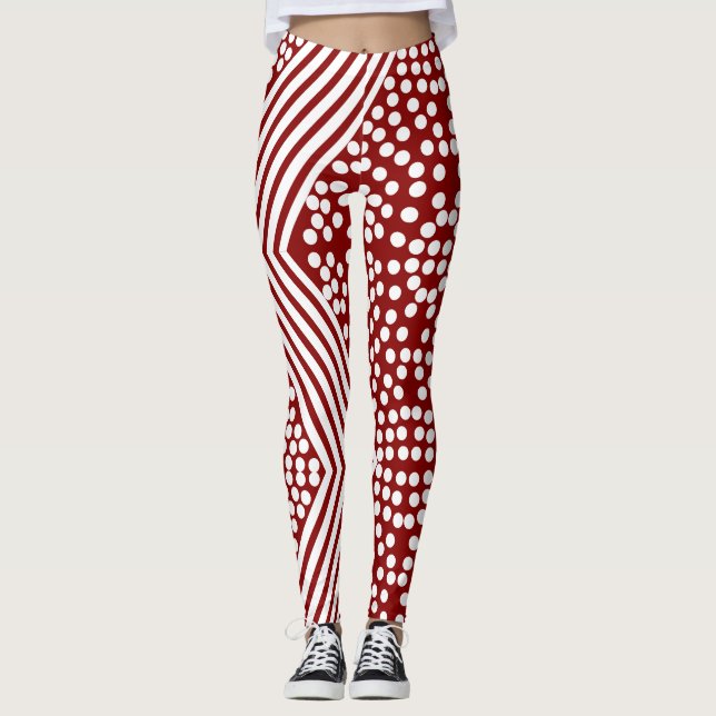 Funky Polka Dot Linjer Bold Leggings (Framsida)