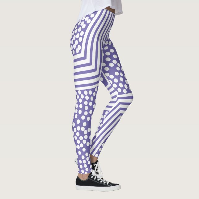 Funky Polka Dot Linjer Bold Leggings (Höger)