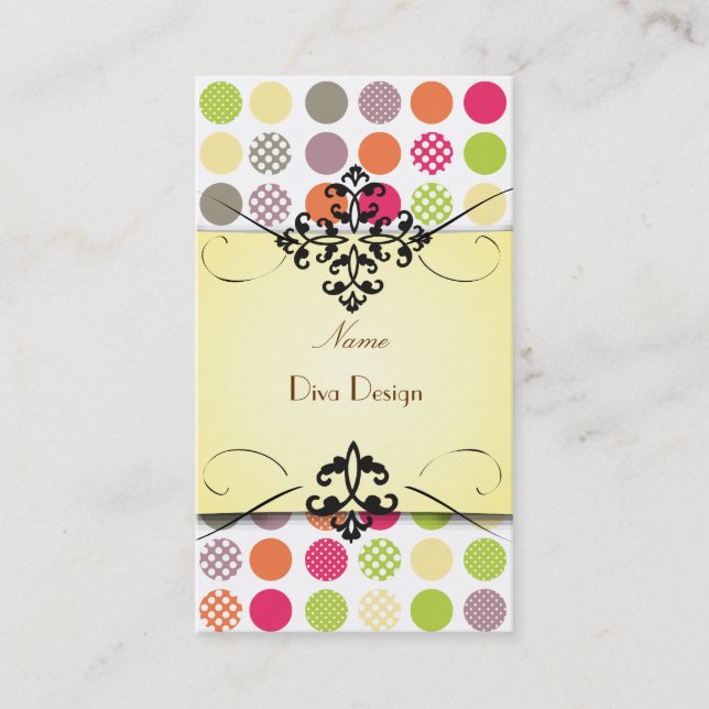 Funky Polka prickar BusinessCard Visitkort (Framsida)