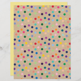 Funky Polkadots Faux Brown Kraft Scrapbook Papper