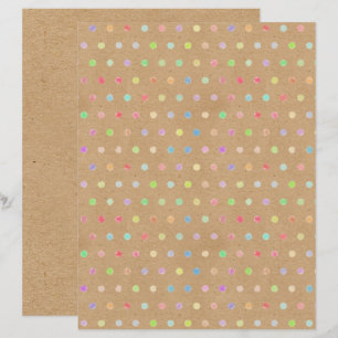 Funky Polkadots Faux Brown Kraft Scrapbook Papper